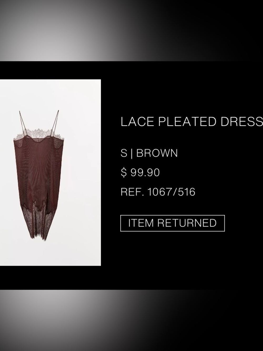 Zara Brown Lace-Trim Slip Dress - Picture 3 of 6